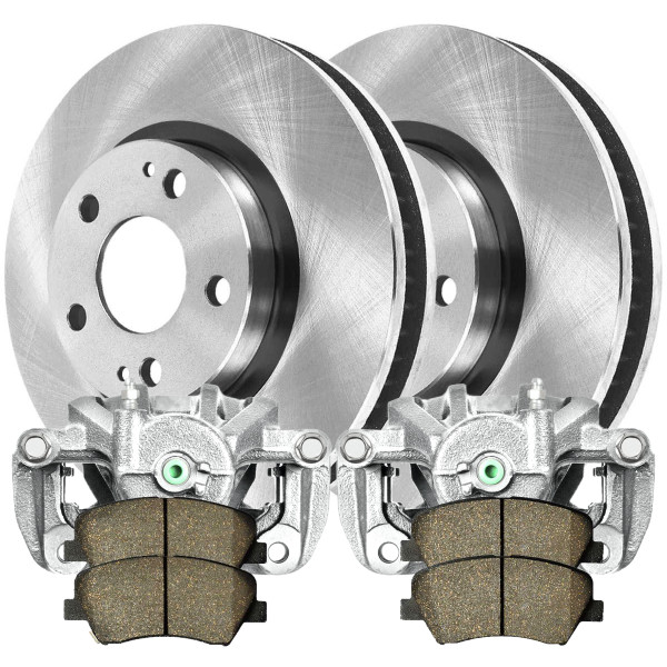Front Brake Calipers Ceramic Pads Rotors Kit Driver and Passenger Side - Part # BCPKG0479
