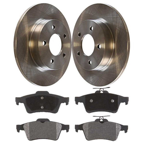 [Rear Set] 2 Brake Rotors & 1 Set Ceramic Brake Pads - Part # BRAKEPPK00098