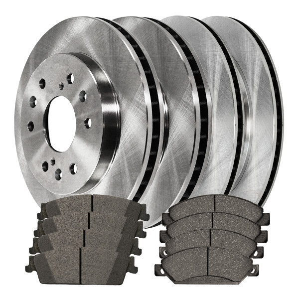 Front and Rear Disc Brake Rotors and Performance Ceramic Pads Kit - Part # BRAKEPPK00141