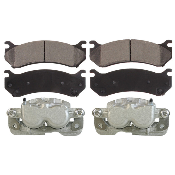 Front Set of Brake Calipers and Ceramic Brake Pads - Part # BRKPKG0016