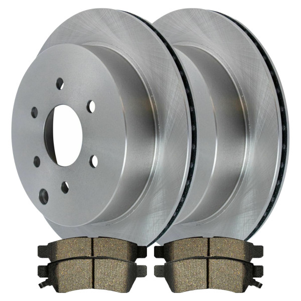 Rear Disc Brake Rotors and Ceramic Pads Kit, Driver and Passenger Side - Part # CBO414121100CXT