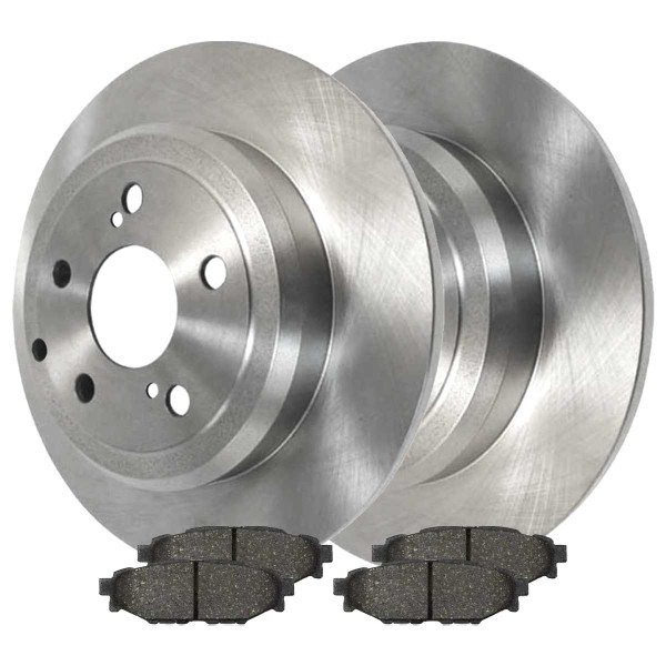 Rear Ceramic Brake Pad and Rotor Bundle Solid Rotors 4 Wheel Disc 277mm Rotor Diameter - Part # CBO415111114CFO