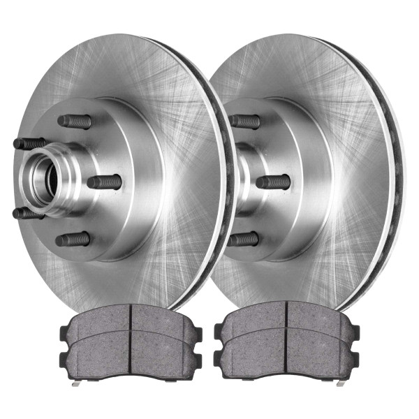 Front Disc Brake Rotors and Ceramic Pads Kit, Driver and Passenger Side - Part # CBO64031833