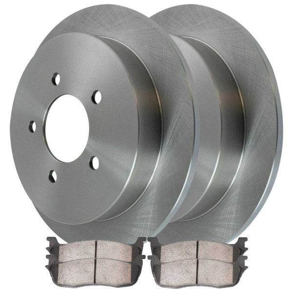Rear Disc Brake Rotors and Ceramic Pads Kit, Driver and Passenger Side - Part # CBO64092879CNA