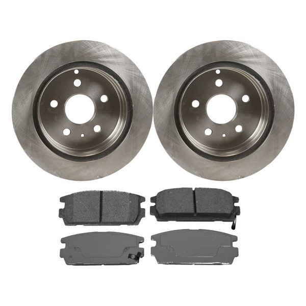 Complete Rear Kit Pair (2) of Disc Rotors and 4 Ceramic Brake Pads Set - Part # CBO651801275CEQ