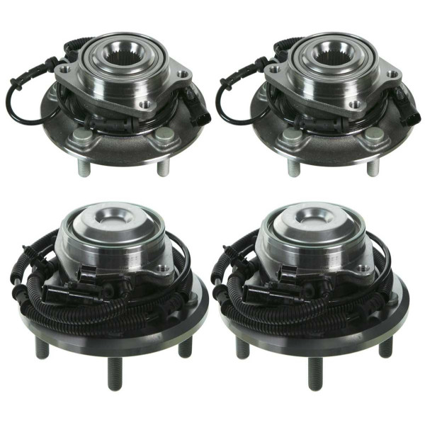 Front and Rear Wheel Bearing Hub Assembly Set of 4 - Part # HB4X0039