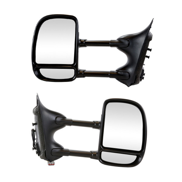 Driver and Passenger Side View Power Mirrors Tow Folding Textured Black Set of 2 - Part # KAPFO1320227PR