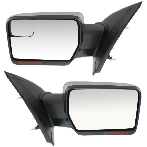 Driver and Passenger Side View Power Mirrors Folding Heated Chrome Set of 2 - Part # KAPFO1320412PR