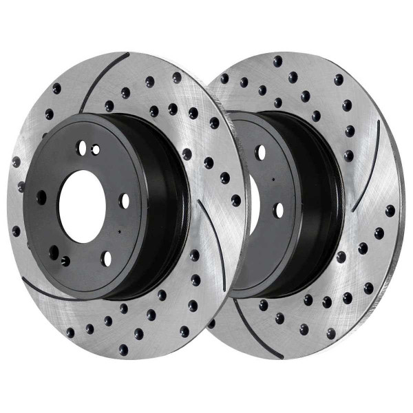 Rear Performance Drilled and Slotted Brake Rotor Pair - Part # PR41605LR