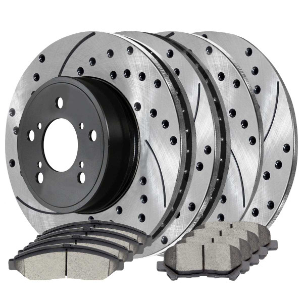 Front and Rear Ceramic Brake Pad and Performance Rotor Bundle - Part # SCD1280PR41470
