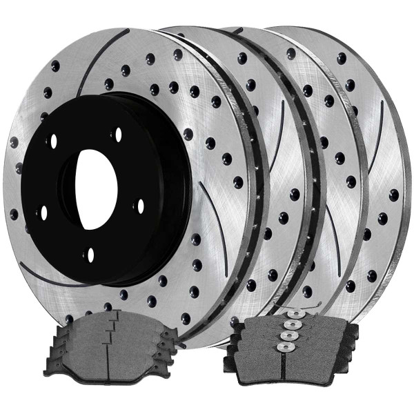 Front and Rear Ceramic Brake Pad and Performance Rotor Bundle - Part # SCD627PR64013