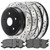 Front and Rear Drilled Slotted Brake Rotors Black and Ceramic Pads Kit - Part # SCD967PR63007