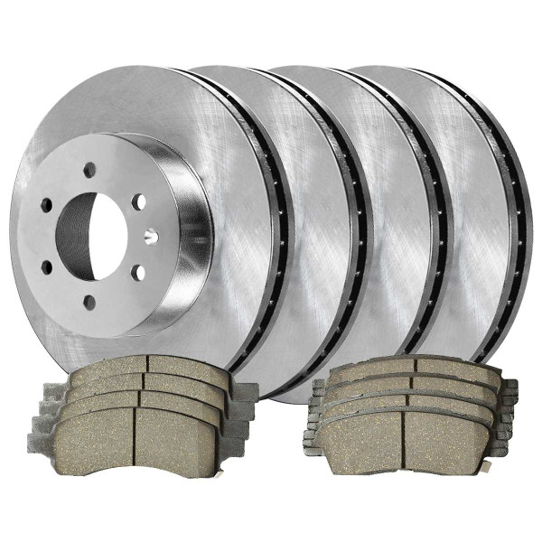 Front and Rear Ceramic Brake Pad and Rotor Bundle - Part # SCDR757